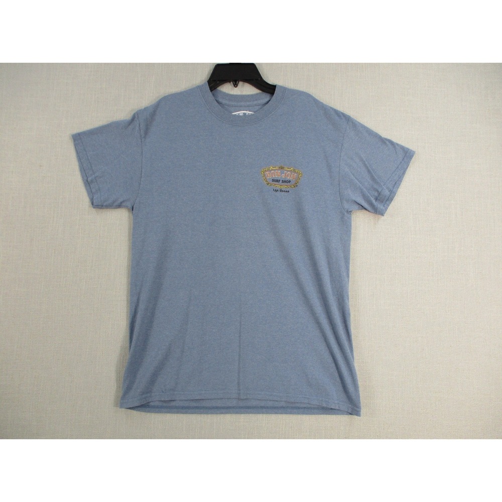 Ron Jon Surf Shop Las Vegas Men Blue Heather Graphic T-Shirt Size L Short Sleeve